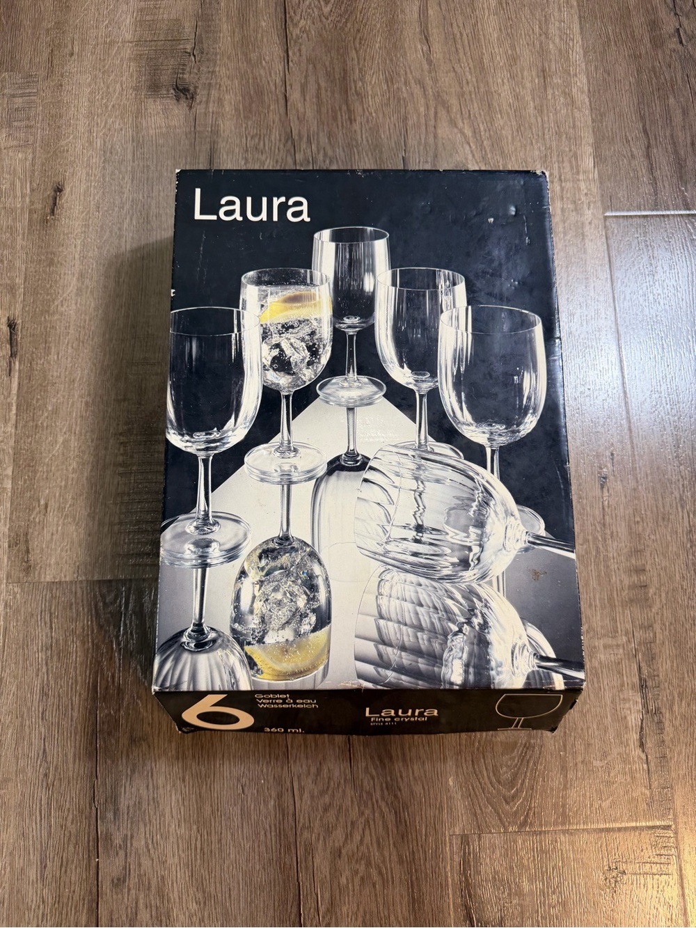Vintage Laura Crystal Wine Glasses - Clear (Set of 6)